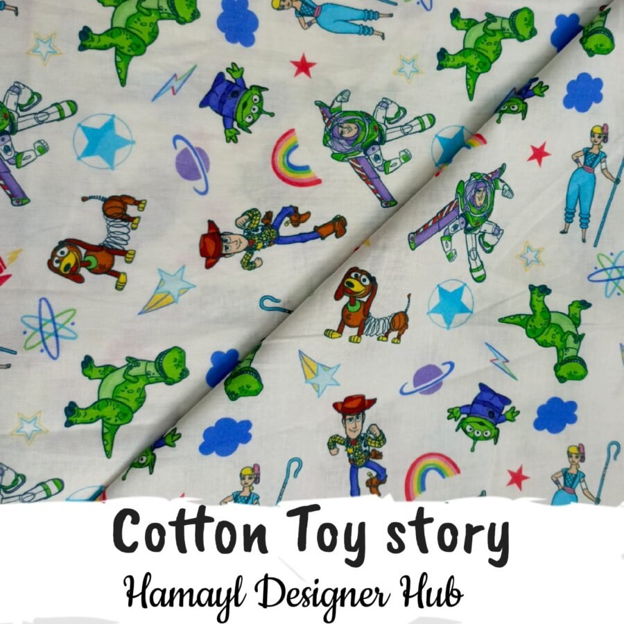 Cotton Toy Story – printed winter cotton fabric, 45-inch width, unstitched
