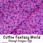 Cotton Fantasy World – 45 inch cotton fabric with purple and pink fantasy cloud design by Hamayl Designer Hub Pakistan