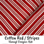 Cotton Red Stripes – 45 inch printed cotton fabric with bold red and white stripe design by Hamayl Designer Hub Pakistan