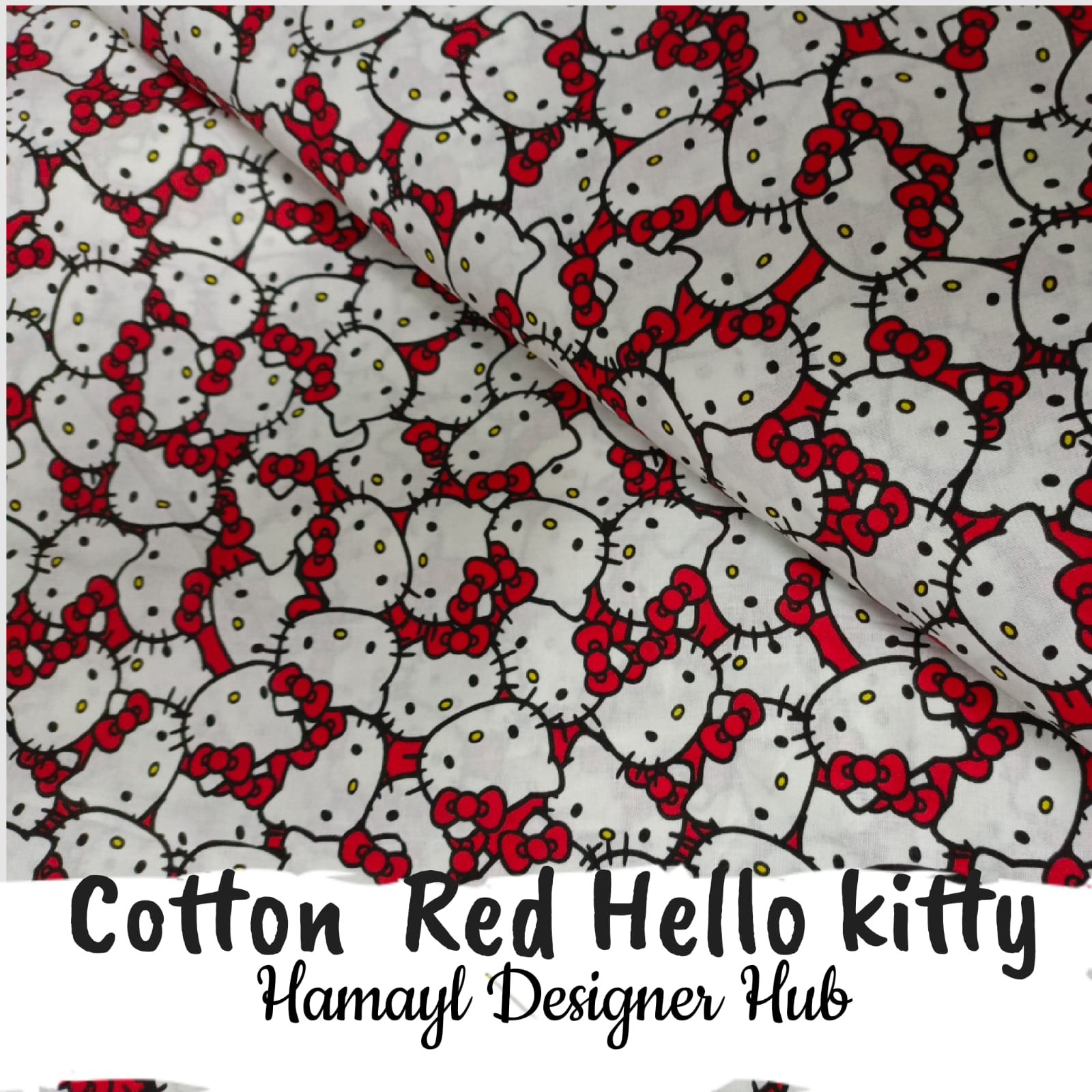 Cotton Red Hello Kitty – 45 Inch Cartoon Cotton Fabric