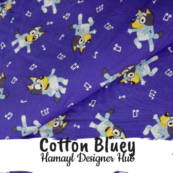 Cotton Bluey Cartoon Fabric – Kids Print – 45 Inch Width