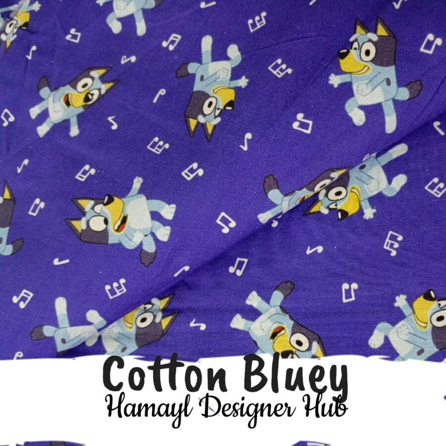 Cotton Bluey Cartoon Fabric – 45 Inch Width