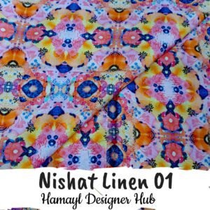 Nishat Linen 2PC Suit – Design 01, premium printed linen suit in Pakistan – Hamayl Designer Hub