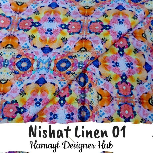 Nishat Linen 2PC Suit – Design 01, premium printed linen suit in Pakistan – Hamayl Designer Hub