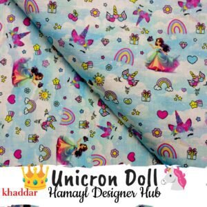 Unicorn Doll kids khaddar suit – Digital Print Winter Collection 2025 – Hamayl Designer Hub