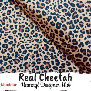 Real Cheetah Khaddar – bold animal print fabric Winter Collection 2025 Hamayl Designer Hub