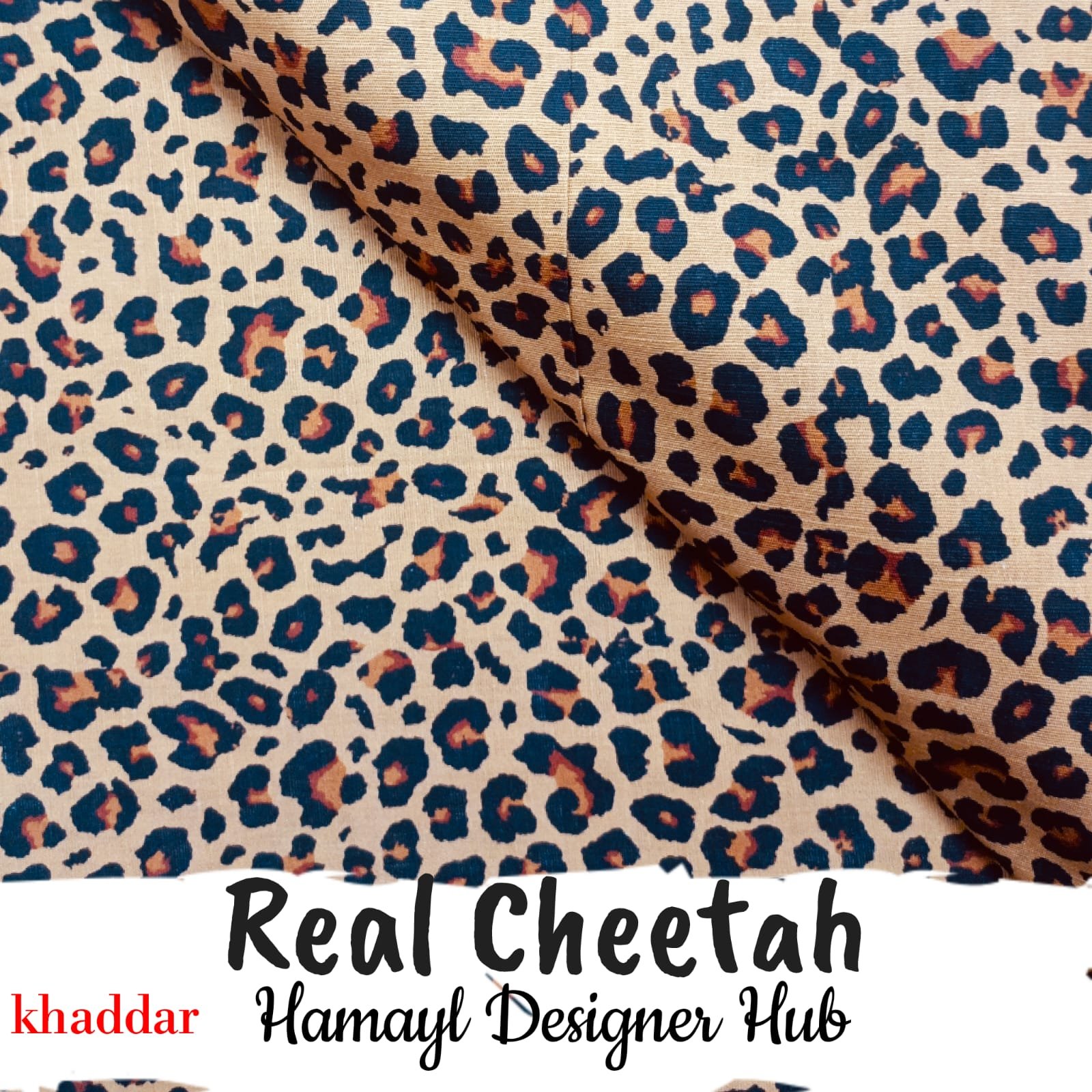 Real Cheetah Khaddar – bold animal print fabric Winter Collection 2025 Hamayl Designer Hub