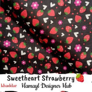 Sweetheart Strawberry Khaddar Suit – Digital Printed Winter Collection 2025 – Hamayl Designer Hub