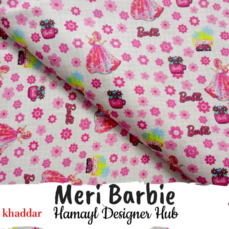 Meri Barbie – Pink Khaddar Suit (Digital Print) | Hamayl Designer Hub 2025 — unstitched fabric
