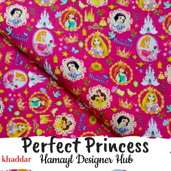 Perfect Princess hot pink digital printed khaddar fabric – Winter Collection 2025 Hamayl Designer Hub