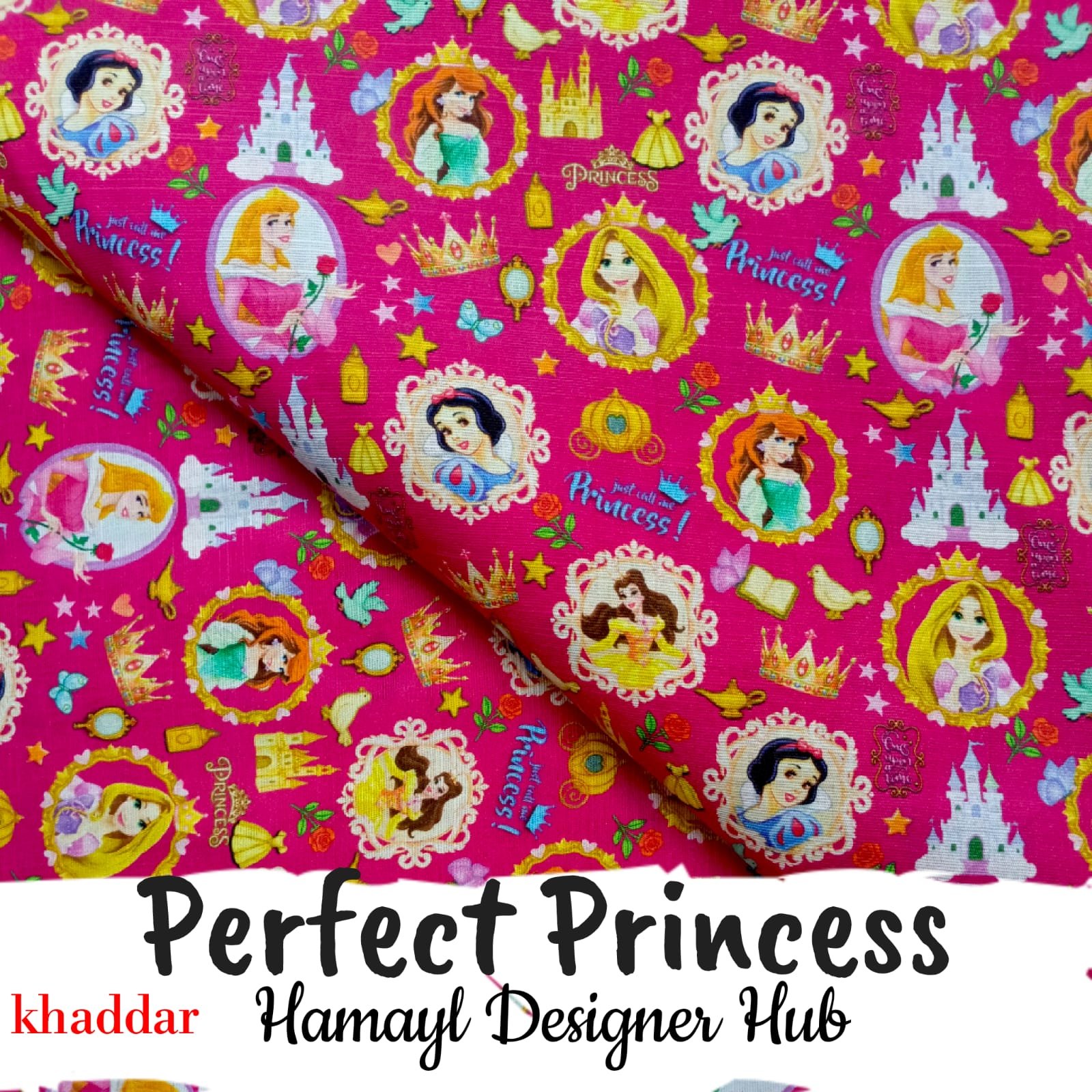 Perfect Princess hot pink digital printed khaddar fabric – Winter Collection 2025 Hamayl Designer Hub