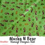 Masha N Bear Khaddar – cartoon print fabric Winter Collection 2025 Hamayl Designer Hub