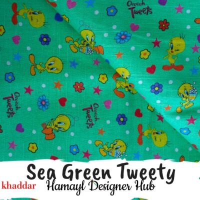 SeaGreen Tweety Khaddar – Digital Printed Suit | Hamayl Designer Hub Winter 2025