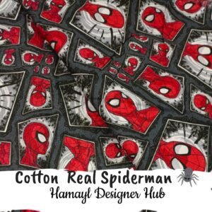 Cotton Real Spiderman – superhero cartoon print fabric Summer Collection 2025 Hamayl Designer Hub