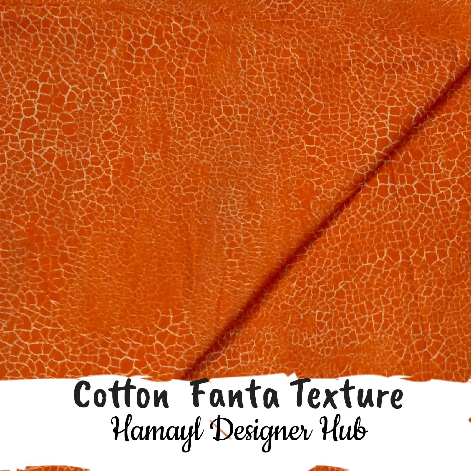 Unstitched cotton for summer kurtis – 45” orange texture by Hamayl Designer Hub