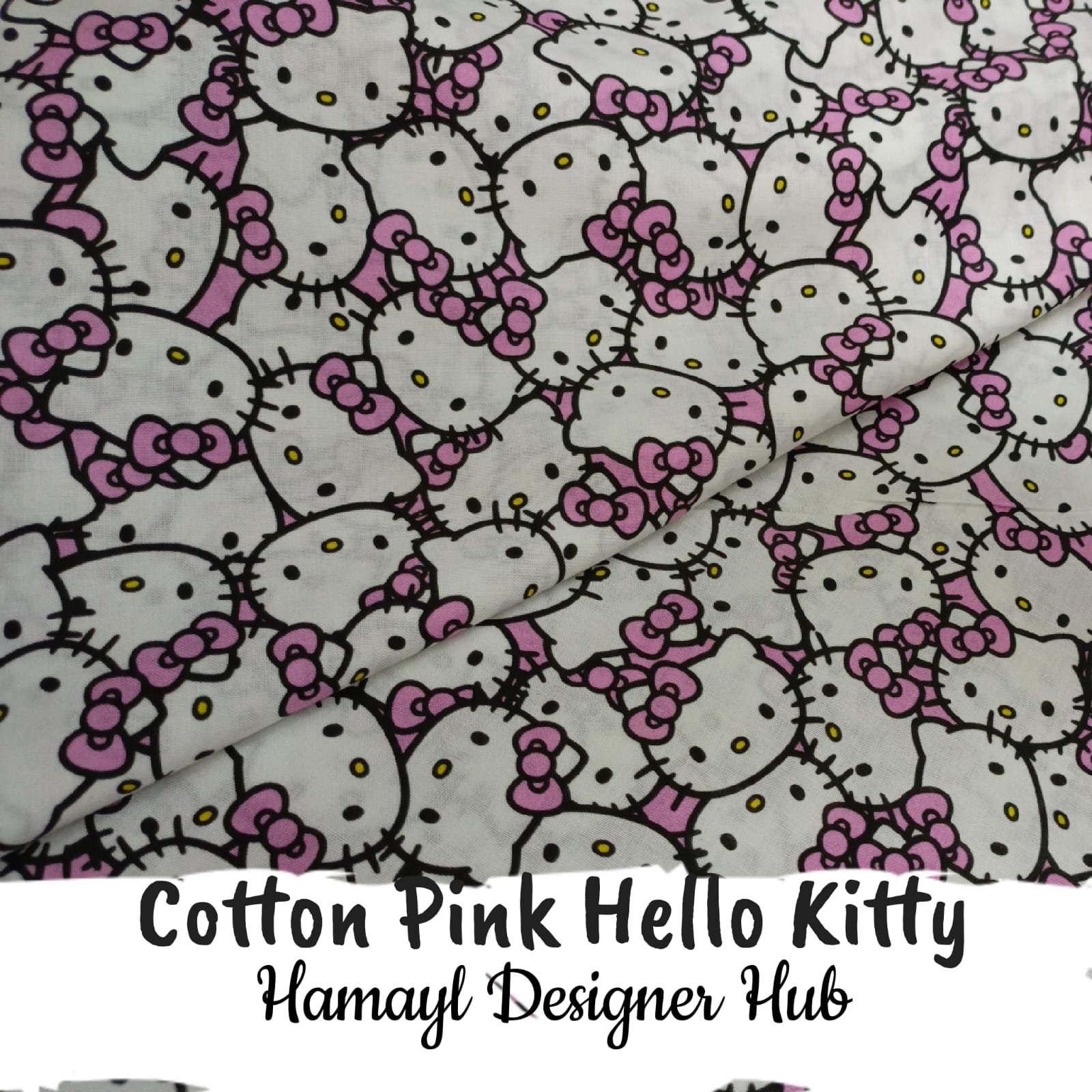 Cotton Pink Hello Kitty fabric 45 inch – premium printed cotton for summer 2025 Pakistan