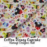 Cotton Disney Cupcake fabric 45 inch – cartoon cupcake candy printed cotton 2025 Pakistan”