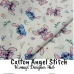 “Cotton Angel Stitch fabric 45 inch – cartoon Stitch Angel printed cotton 2025 Pakistan”