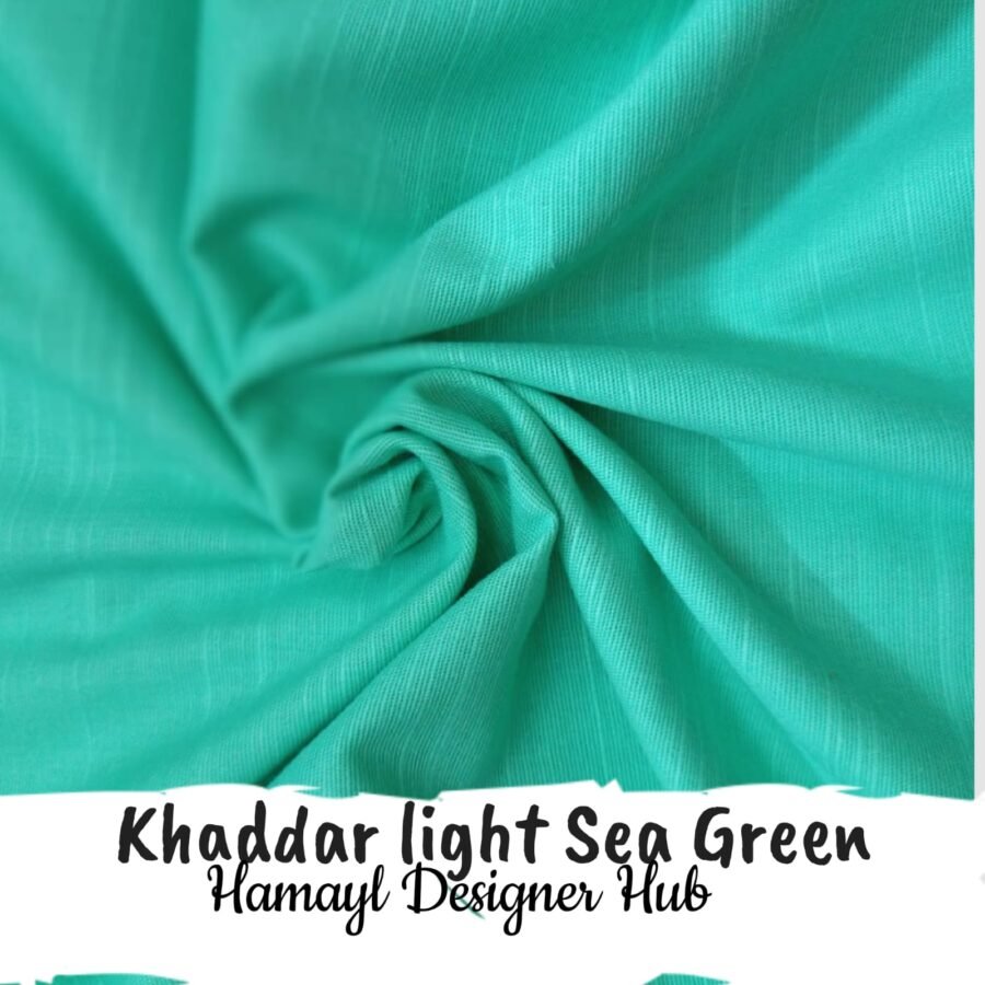 Khaddar Plain - Dyed Light Sea Green- By Hamayl Designer Hub — unstitched fabric