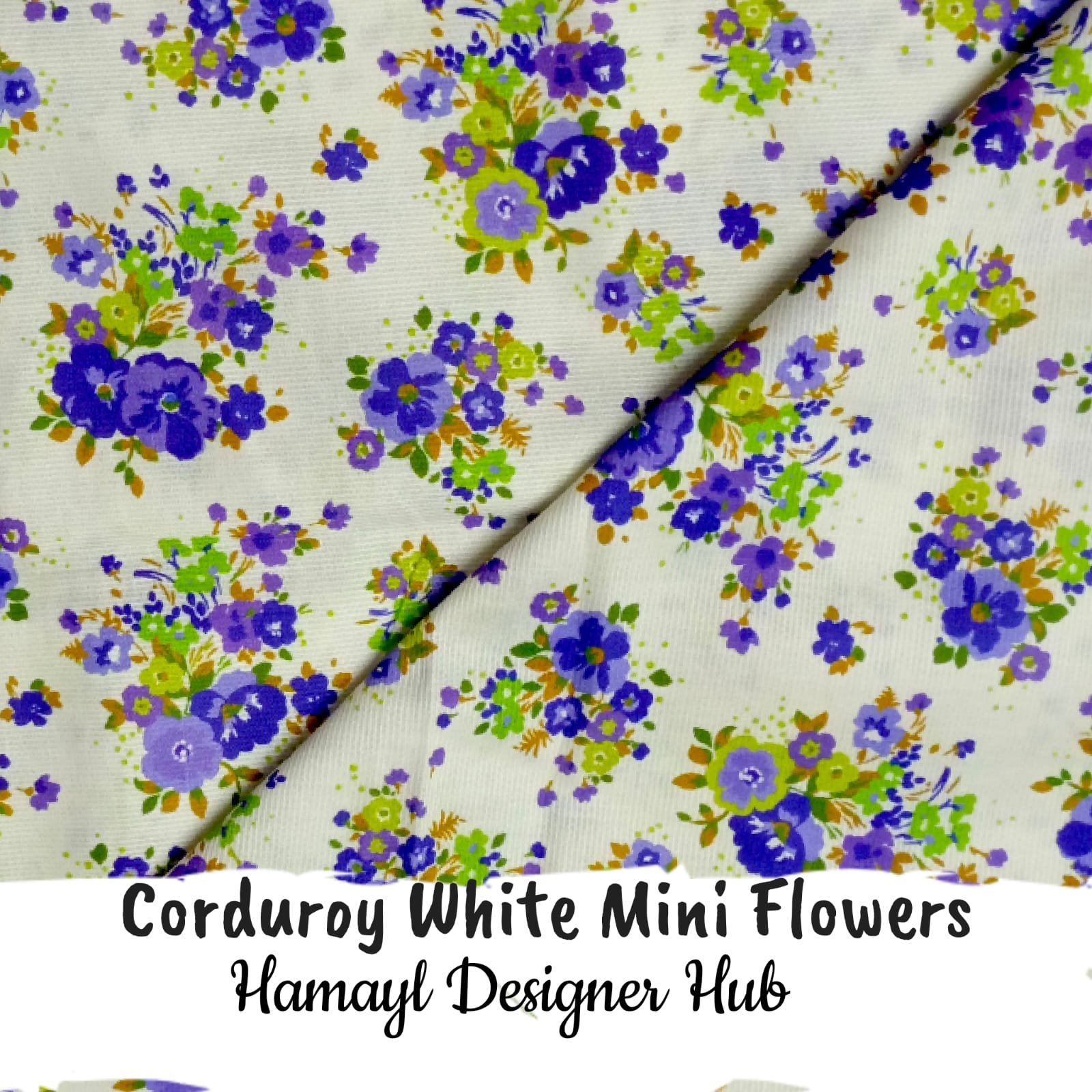 “Corduroy White Mini Flowers funky kotrai 58 inch – purple floral printed corduroy fabric for winter 2025 Pakistan”
