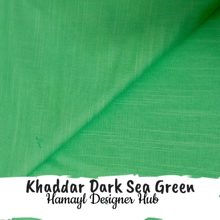 Khaddar Plain - Dyed Dark Sea Green- By Hamayl Designer Hub — unstitched fabric
