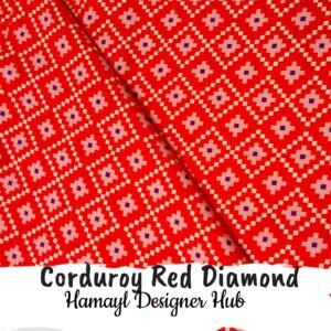 Corduroy Red Diamond – 58 Inch Funky Corduroy (Kotrai) | Hamayl Designer Hub