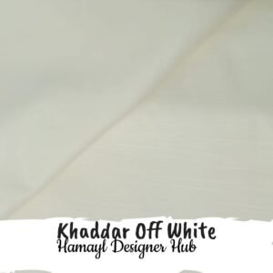Khaddar Plain - Dyed Off White- By Hamayl Designer Hub