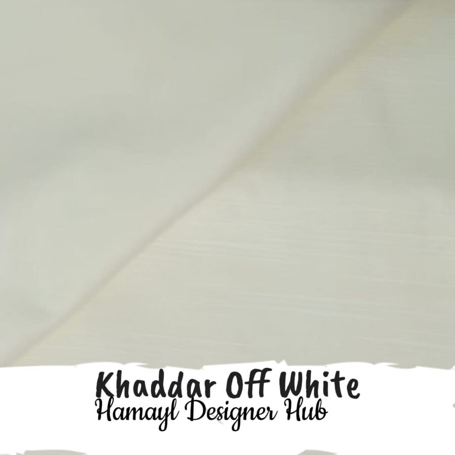 Khaddar Plain - Dyed Off White- By Hamayl Designer Hub — unstitched fabric