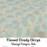 Flannel Cloudy Chirya 45 inch export quality nightwear fabric with clouds, chirya birds and stars – perfect for pajamas and sleepwear in winter 2025
