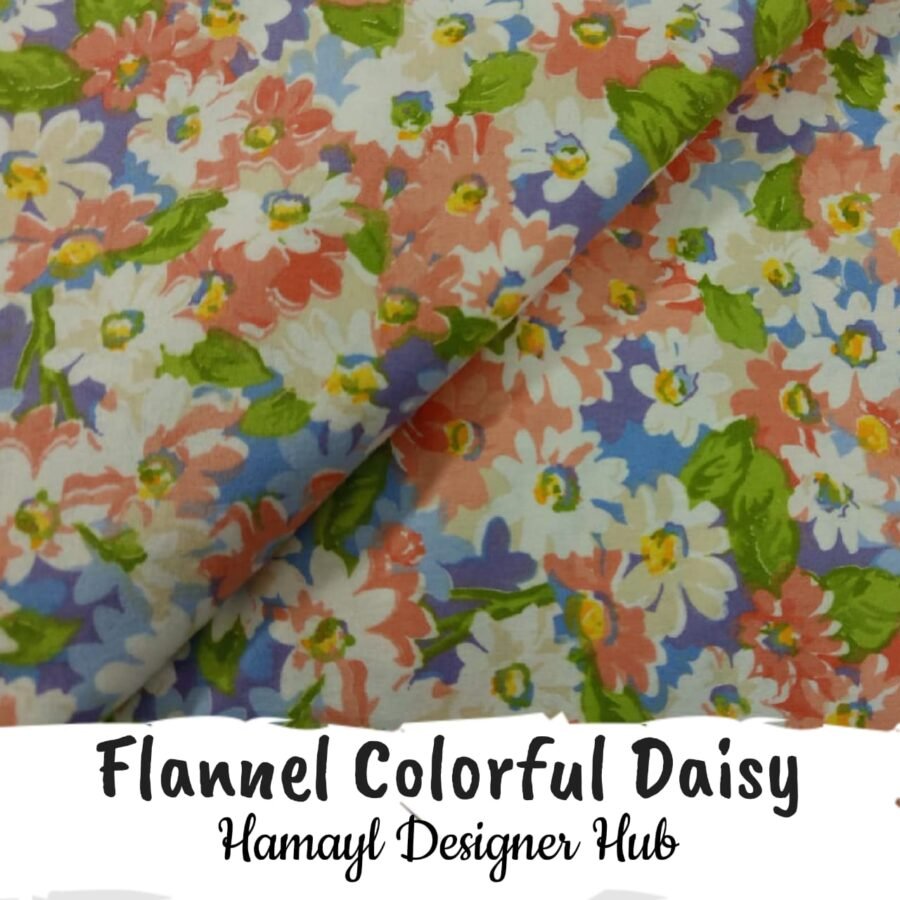 Flannel Color Daisy – printed flannel fabric, 45-inch width, unstitched