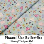 Flannel Blue Butterflies– 45 Inch Export Quality Funky Nightwear Fabric