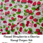 Flannel Strawberries n Cherries– 45 Inch Export Quality Funky Nightwear Fabric