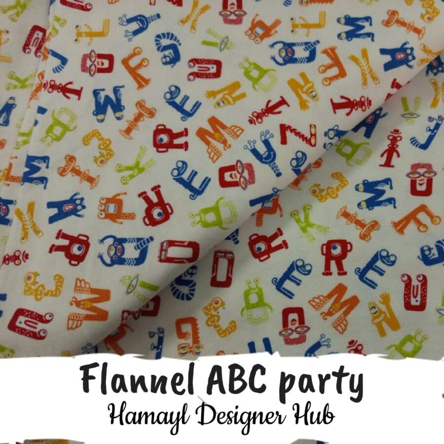 Flannel ABC Party– 45 Inch Export Quality Funky Nightwear Fabric — unstitched fabric