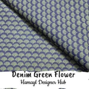 Denim Green Flower