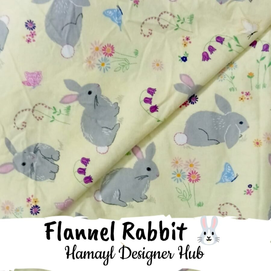Flannel Rabbit – printed flannel fabric, 45-inch width, unstitched