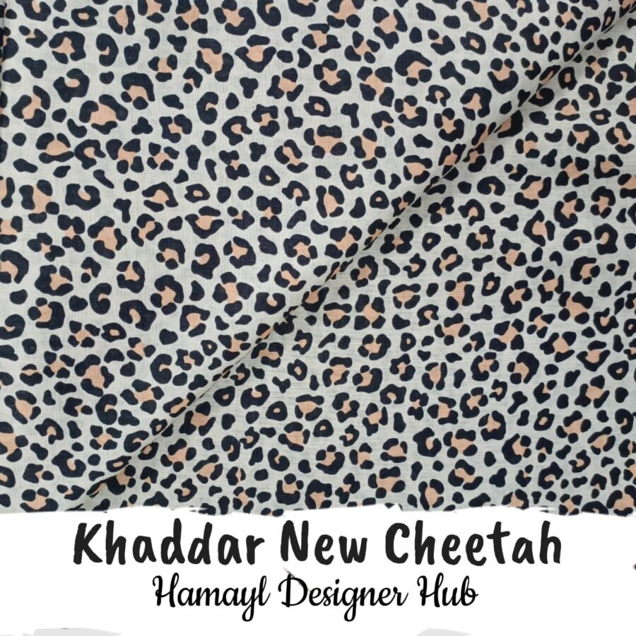 New Cheetah – digital printed khaddar fabric, unstitched