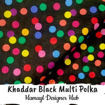 Black Multi Polka– Khaddar Suit (Digital Print) | Hamayl Designer Hub 2025