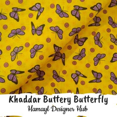 Buttery Butterfly– Khaddar Suit (Digital Print) | Hamayl Designer Hub 2025