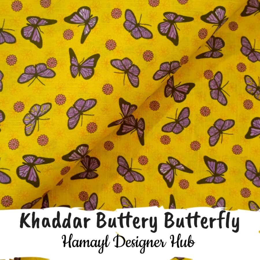 Buttery Butterfly– Khaddar Suit (Digital Print) | Hamayl Designer Hub 2025