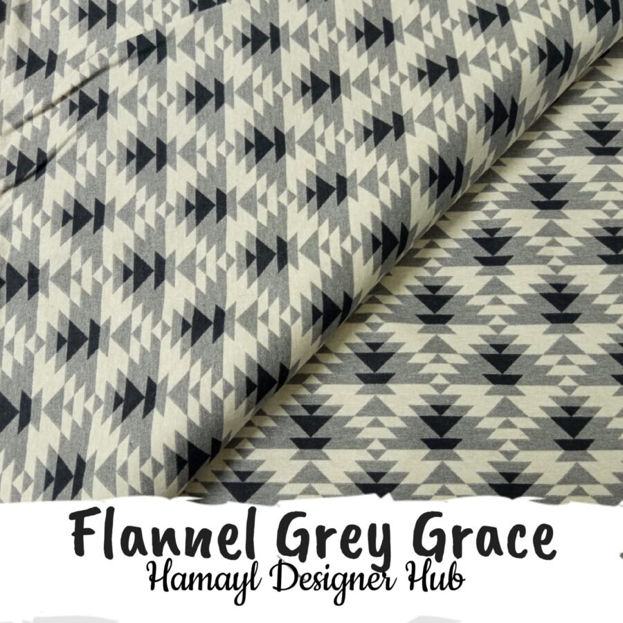 Flannel Gray Grace – printed flannel fabric, 45-inch width, unstitched