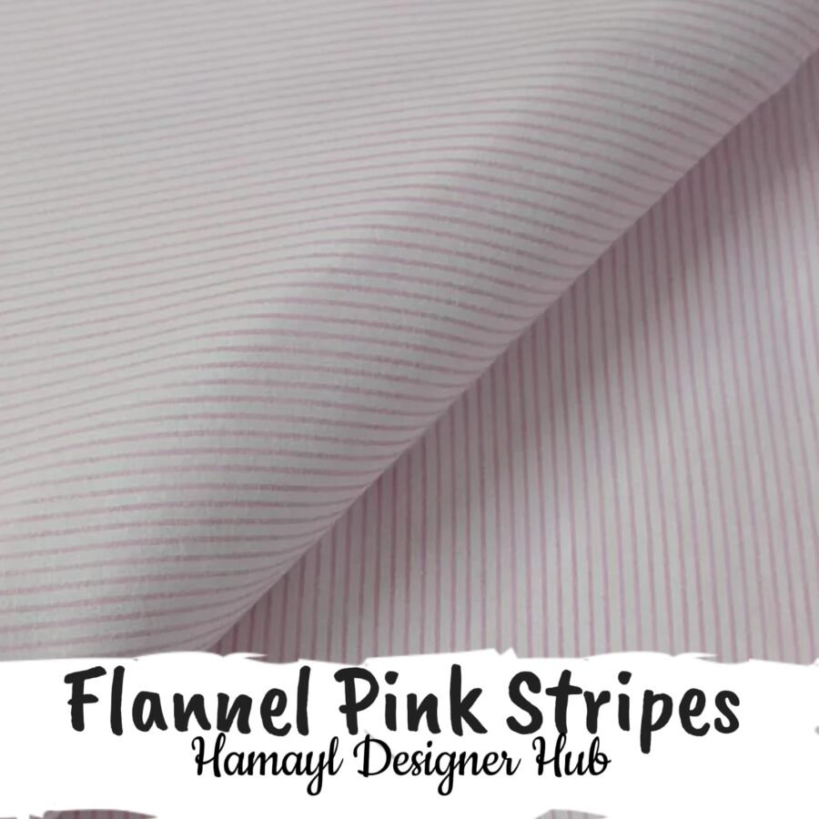 Flannel Pink Stripes – printed flannel fabric, 45-inch width, unstitched