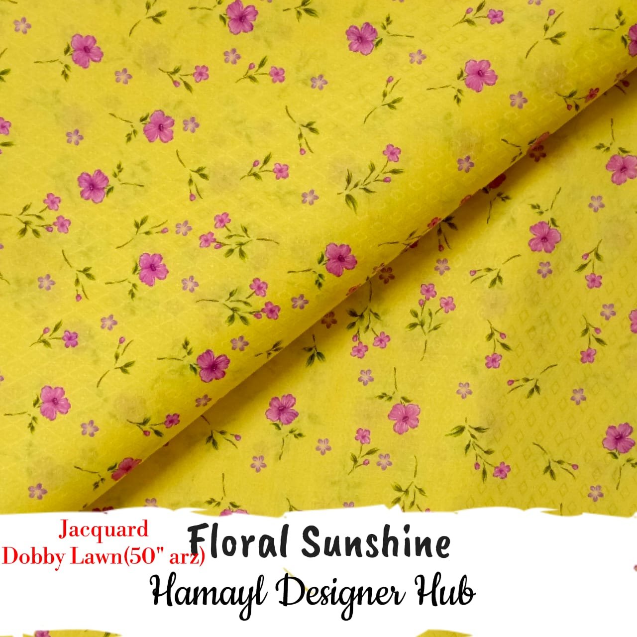 Floral Sunshine – printed jacquard fabric, unstitched