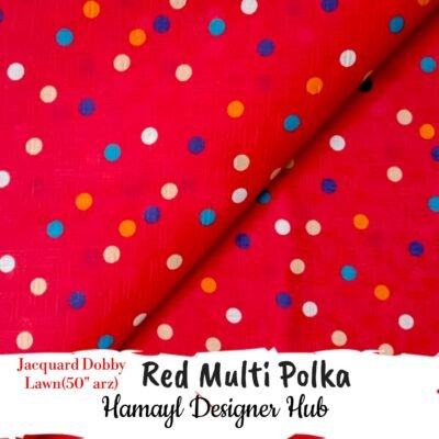 Red Multi Polka- Printed Jacquard
