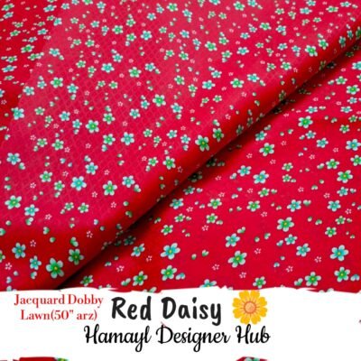 Red daisy- Printed Jacquard