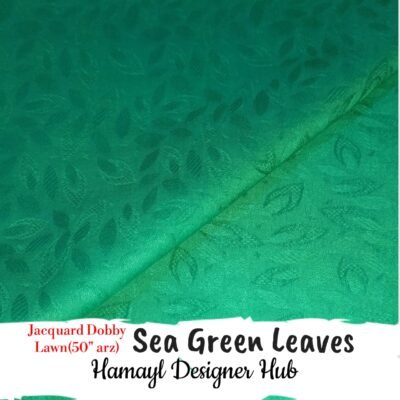 Sea Green Leaves- Plain Jacquard