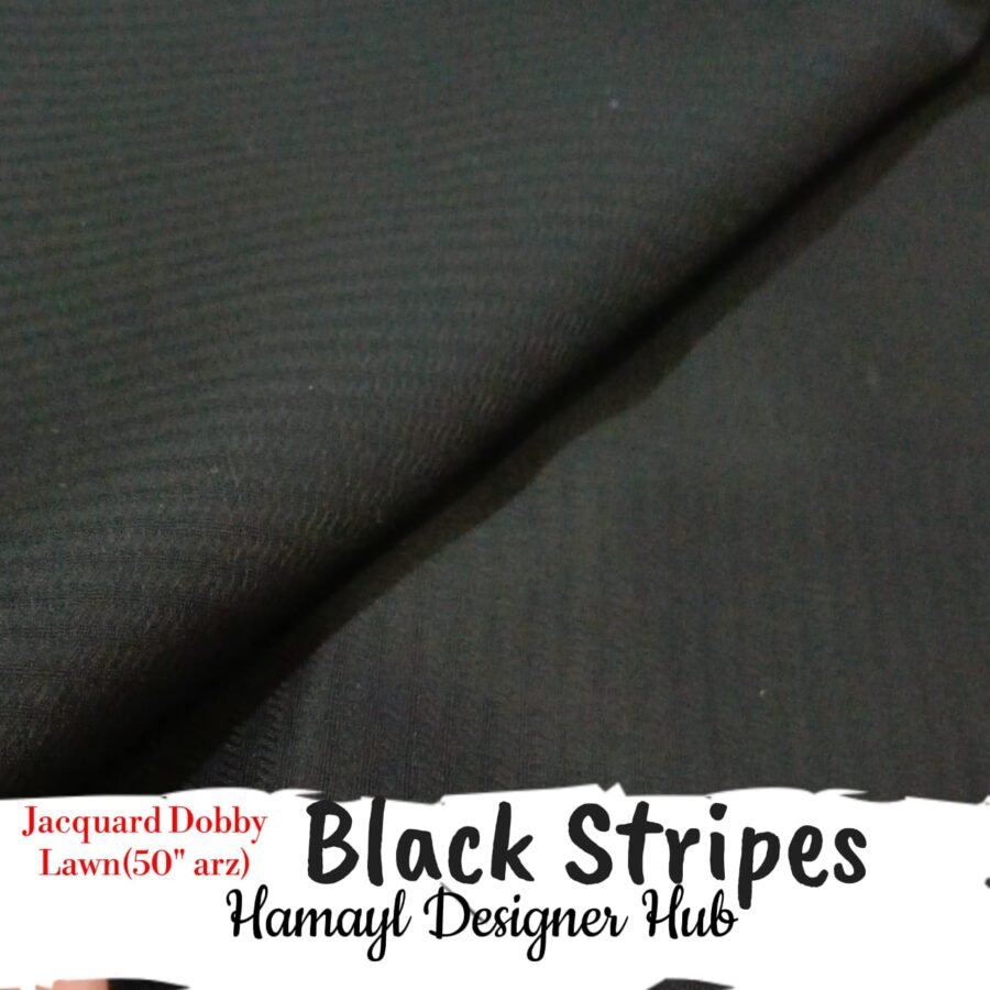 Black Strips- Plain Jacquard — unstitched fabric