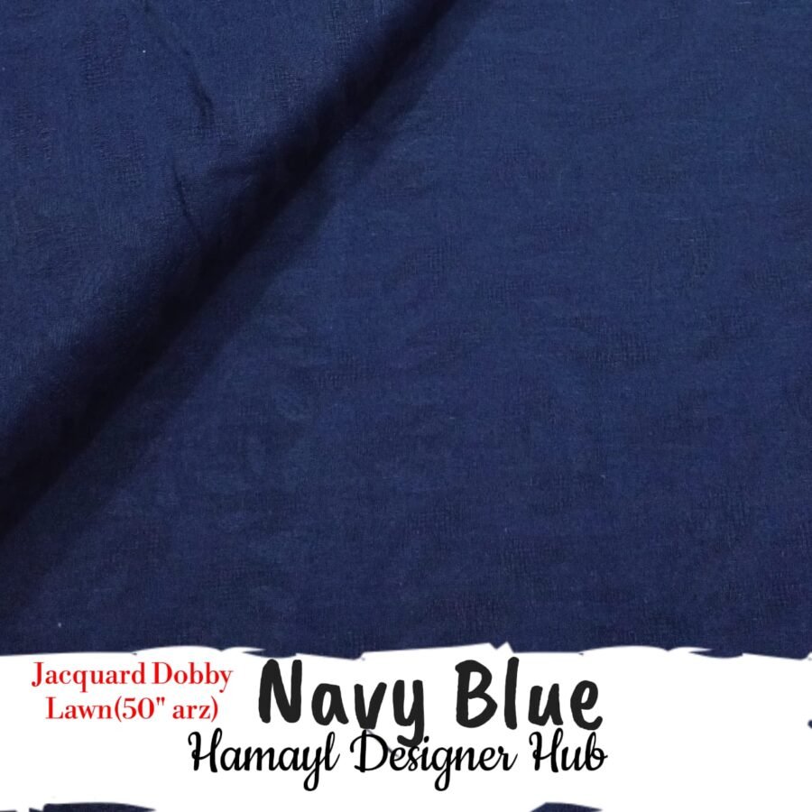 Navy Blue- Plain Jacquard — unstitched fabric