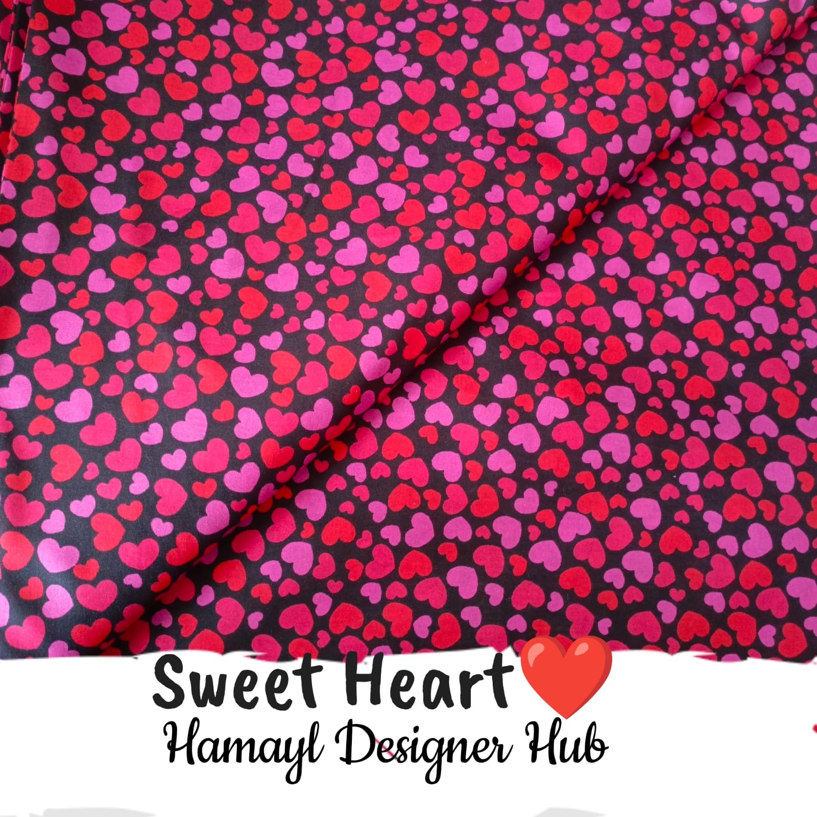 Sweet Heart – digital printed lawn fabric, 45-inch width, unstitched