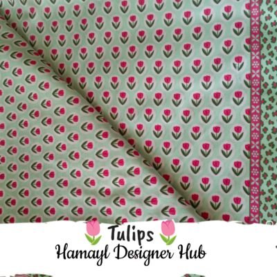 Tulips – digital printed lawn fabric, 45-inch width, unstitched