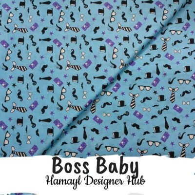 Boss baby- Fabric -Funky Digital Lawn- Hamayl Designer Hub
